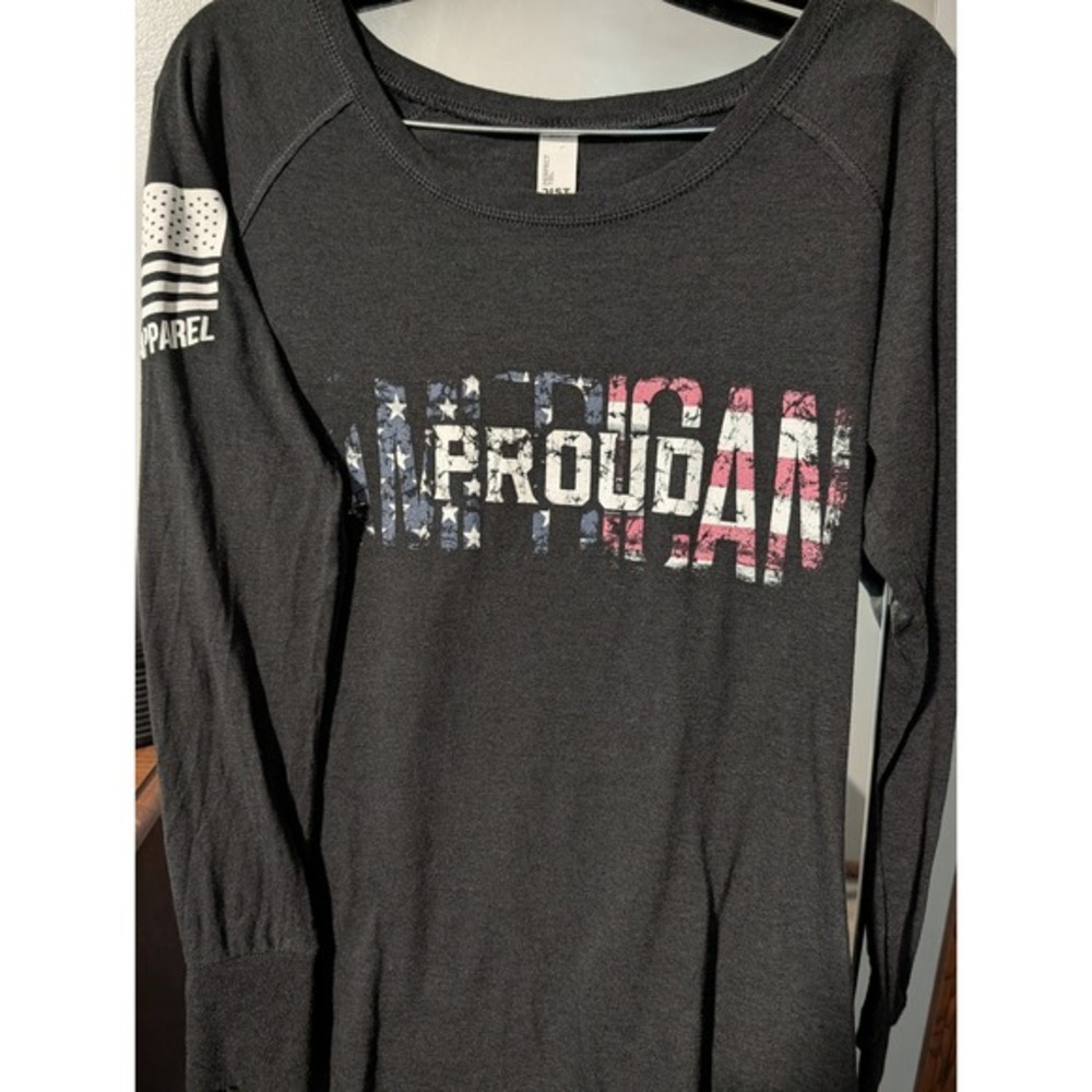 Nine Line Apparel American Proud USA Flag‎ Long Sleeve Shirt M